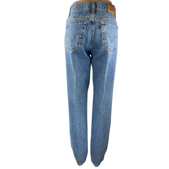 Levi's 550 Women's Blue High Waist Straight Tapered Relaxed Denim Jeans Pants L - Picture 3 of 5